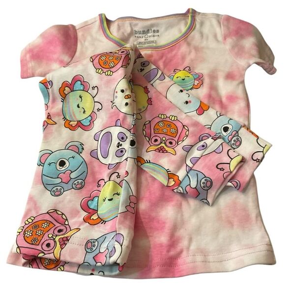 Colorful Toddler Pajama Set with Animal Print - Picture 1 of 3